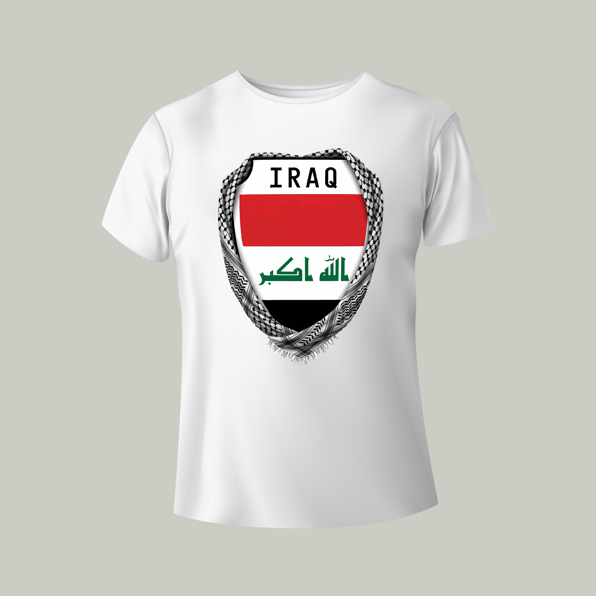 تيشيرت المنتخب تصميم العلم مع الشماغ
