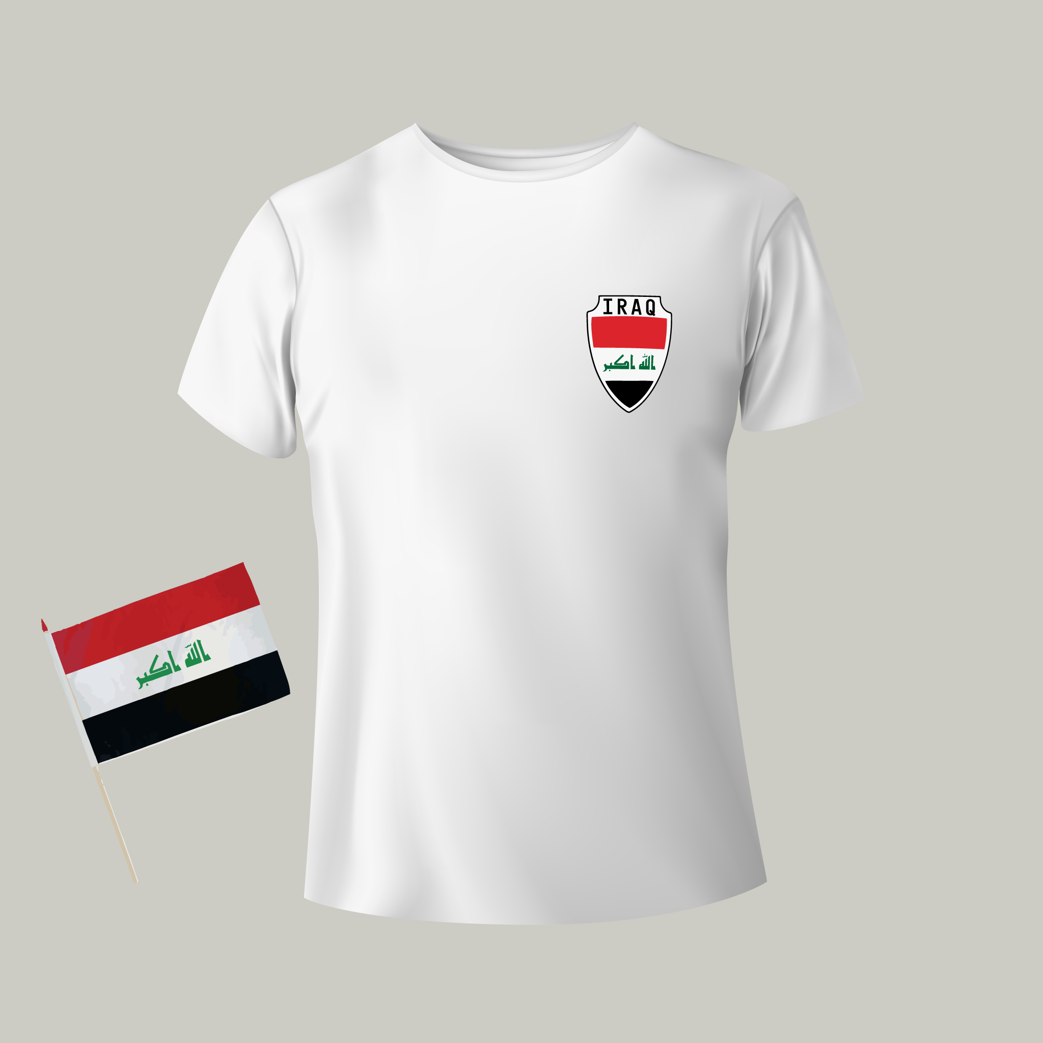 تيشيرت العراق مع العلم - تصميم كروي بروح وطنية